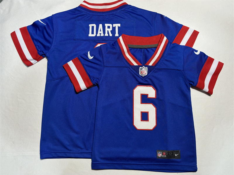Toddlers New York Giants #6 Jaxson Dart Royal 2025 Draft Vapor Untouchable Classic Retired Player Stitched Football Jersey